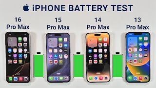 iPhone 16 Pro Max vs 15 Pro Max vs 14 Pro Max vs 13 Pro Max Battery Test  iOS 18 Battery Test [upl. by Auqcinahs]