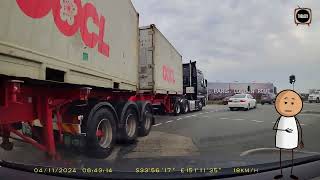 Videos i Found on Reddit Dashcam Video Truck and car almost collide at junction reddit car Cam [upl. by Larentia976]