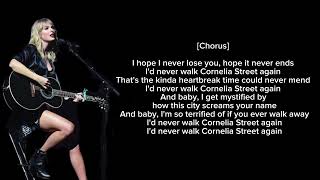 TAYLOR SWIFT  CORNELIA STREETLive From Paris LYRICS [upl. by Edy]