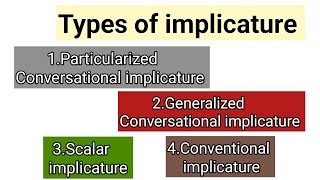 implicature in pragmatics  types of implicature  conversational implicature  Discourse Studies [upl. by Kuska]