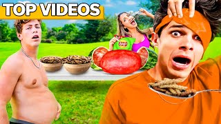 Most Viral Eating Challenges wFriends  Brent Rivera [upl. by Iclek378]