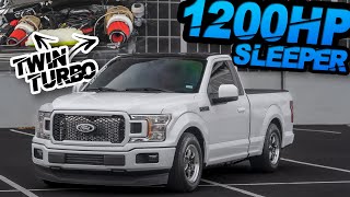 1200HP F150 4WD SLEEPER Truck SMOKES Z06 on the Street The Perfect Work Truck [upl. by Drucilla]