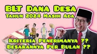 BLT Dana Desa Tahun 2024 Masih Ada Di Permendesa No 13 Tahun 2023 [upl. by Beverie]