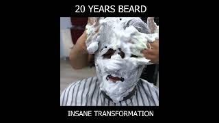 20 YEARS BEARD Homeless man Amazing Transformation [upl. by Llerruj857]