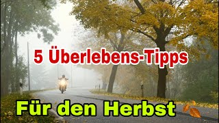 Sicher Motorrad fahren im Herbst 5 Tipps die dein Leben retten können 4K [upl. by Certie]