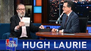 Hugh Laurie Reads The 57 Thank You Notes He Mailed To Stephen Colbert [upl. by Clapper]