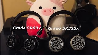 Grado SR80x vs Grado SR325x Review Comparison and Pads [upl. by Adiaroz357]