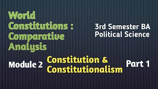 World Constitutions3rd Semester BA Political Science Module 2 Part 1Folk wayz [upl. by Steinberg]