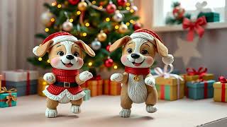 🎄 Hey Bear Sensory  Jingle Bells Dance Little Dog  Fun Christmas Music for Kids 🎅 [upl. by Eylloh]