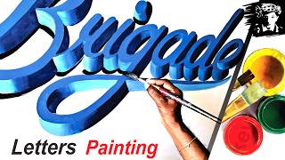 Sign Painting Lettering Calligraphy Fonts Brigade Writing Design Style  key of arts [upl. by Dnesnwot]