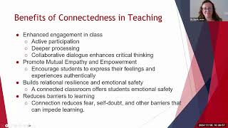 Using A Pedagogy Infused With Relational Cultural Theory To Enhance Belongingness With Students [upl. by Aeiram200]