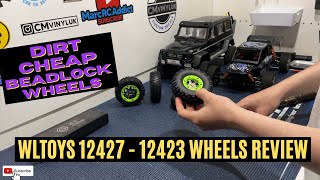 Wltoys 12427 12428 12423 Wheels Review Awesome Dirt Cheap RC Beadlock Wheels [upl. by Atnuahc]