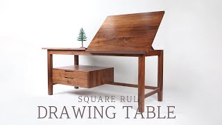 SQUARERULE FURNITURE  Making a Walnut Drawing Table [upl. by Doyle]