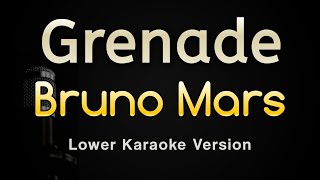 Grenade  Bruno Mars Karaoke Songs With Lyrics  Lower Key [upl. by Morrissey]