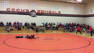 CCCMS Bengals Wrestling 112 Wamego  FT Riley [upl. by Akcirederf]