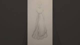 sketch of 2 layer dress art sketch short [upl. by Demah149]