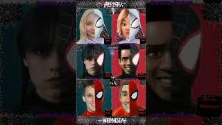 Equipo Merlina Wednesday SpiderMan Vs Equipo Miles MoralesTikTok Challenge Humor shorts YouTube [upl. by Evaleen]