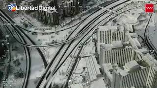 La gran nevada de Madrid vista desde el helicóptero [upl. by Dante]