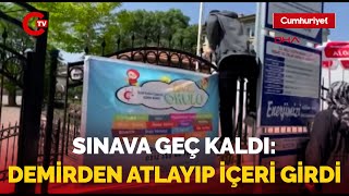 Sınava geç kalan öğrenci içeri alınmadı Duvardaki demirlerin üzerinden atladı [upl. by Jacquenetta210]