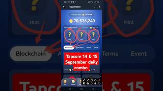 Tap Coin Daily Bounty 14 September  Tap Coins Bot  Today Combo Cards Tap Coin 14 Septembertapcoin [upl. by Lenz]