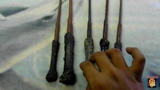 my 5 different wands harry potter spanish 5 varitas de harry diferentes [upl. by Dlawso]