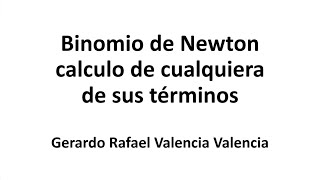 Binomio de Newton cálculo de cualquiera de sus términos [upl. by Etyak]