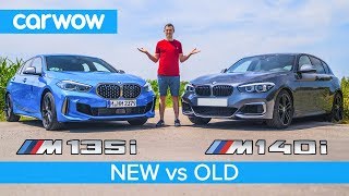 New BMW M135i vs old M140i 1 Series review  060mph rolling race amp brake test [upl. by Hike]