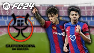 SUPERPUCHAR Hiszpani i RYWAL w 18 finału LIGI MISTRZÓW  Kariera FC BARCELONA w EA FC 24 04 [upl. by Esaertal]