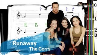 Runaway  The Corrs  Violin SHEET MUSIC With Fingerings Level 3 [upl. by Etnahc357]