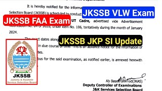 JKSSB Upcoming Exam Notice  Official 🔥🔥 JKSSB December amp January Exams ✔ [upl. by Hteb]