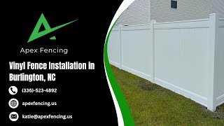 Vinyl Fence Installation in Burlington NC  Apex Fencing [upl. by Danialah]