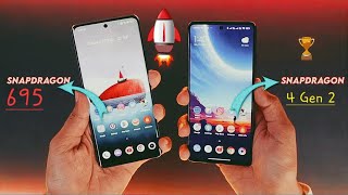 Snapdragon 4gen 2 Vs Snapdragon 695  Poco m6 pro 5G vs vivo T2 5G speed test [upl. by Miculek]