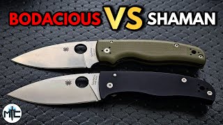 Spyderco Bodacious VS Spyderco Shaman  Full Review and Comparison [upl. by Sidras]