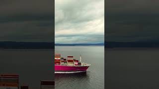 Epic Container Vessel Departure A Maritime Spectacle [upl. by Hidie]