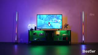 Entertainment Center With RGB LED Lights  Bestier TV Stand [upl. by Ahsyt]