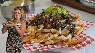 How I make my Quick amp Easy CARNE ASADA NACHO FRIES this will be your goto Recipe [upl. by Elnar]