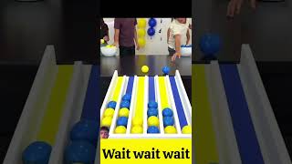 Funny Ballon game  💛 vs 💙 challenge shortsfeed shorts trending challengelaughingfunny games [upl. by Araccat]