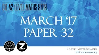 CIE A2 Maths 9709  M17 P32  Solved Past Paper [upl. by Otineb]