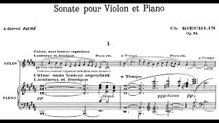 Charles Koechlin  Violin Sonata Op 64 Score Video [upl. by Nishi]