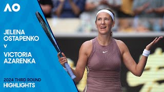 Jelena Ostapenko v Victoria Azarenka Highlights  Australian Open 2024 Third Round [upl. by Gross]