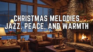 Cozy Christmas Jazz  Relaxing Fireplace with Snow and Christmas Trees [upl. by Rydder]