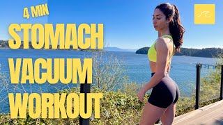 4 MIN STOMACH VACUUM WORKOUT  move with leila [upl. by Ihtraa]