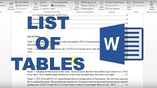 How to make table captions and a list of tables in word [upl. by Schreib]