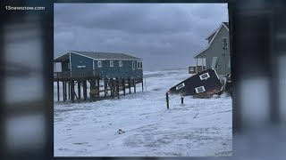 Another Rodanthe house collapses into the ocean [upl. by Dnilasor]