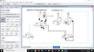 APPLICATION OF PNEUMATIC USING TIMER IN FLUIDSIM [upl. by Leicam]