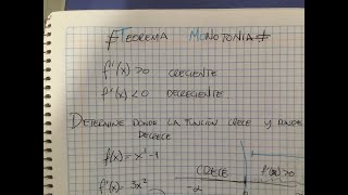 Teorema de Monotonía Función creciente y decreciente [upl. by Merriam147]