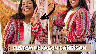 DIY CUSTOM Crochet Hexagon Cardigan  Free Pattern  StepbyStep Tutorial [upl. by Ranique]