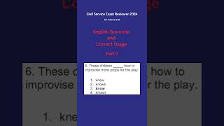 Civil Service Exam Reviewer 2024  English Grammar and Correct Usage Part 1 civilserviceexam [upl. by Iretak]