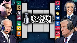 US Presidents Make Their 2024 NHL Stanley Cup Playoffs Bracket Challenge [upl. by Yrogreg1]