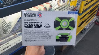 ALL NEW from MATCO TOOLS Rechargeable Focusing Work Light MFL2000G [upl. by Airyt]